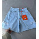 Блакитні джинсові шорти з потертостями 1545-1619 Turkish Denim WoW Fit