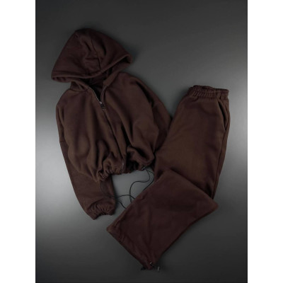 Теплий жіночий oversize комплект Polar-фліс 6220-2027 — м’який флісовий костюм для комфортних прогулянок і дому