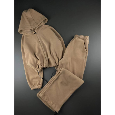 Теплий жіночий oversize комплект Polar-фліс 6220-2027 — м’який флісовий костюм для комфортних прогулянок і дому