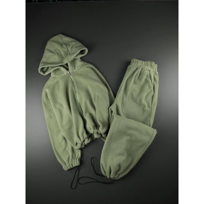 Теплий жіночий oversize комплект Polar-фліс 6220-2027 — м’який флісовий костюм для комфортних прогулянок і дому