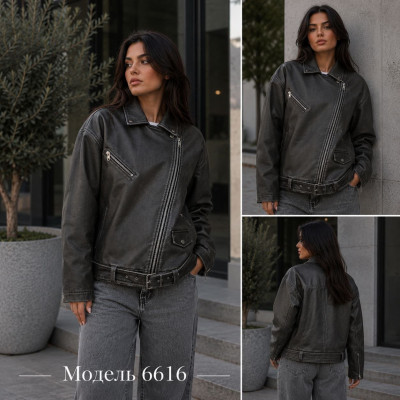 Косуха oversize з екошкіри чорна — стильна жіноча куртка для трендових образів