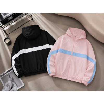 Вітровка 1532-382 Emmi Black Pink з подвійним капюшоном — легка, не продувна, на підкладці з плащівки