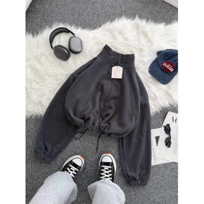Флісовий худі PolarFleece 1493-0814 коричневий граф — теплий чоловічий худі з м’якого флісу