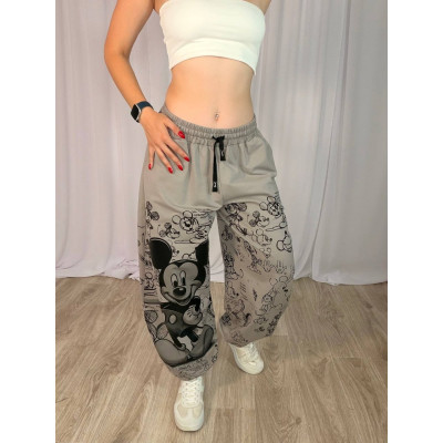 Штани-палаццо Mickey StreetPrint із двунитки — стильний принт та комфортна посадка