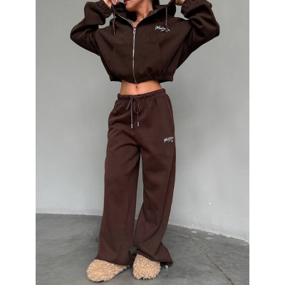 Жіночий костюм oversize з двохнитки Premium 6210 — стильний теплий комплект для повсякденних образів