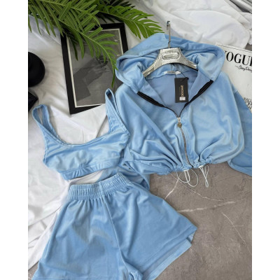 Елегантний костюм трійка 1492-1151 блакитного кольору: класика і стиль для вашого вбрання