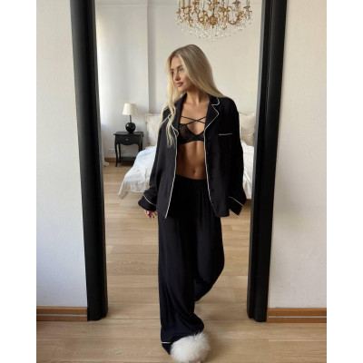 Чорна жіноча піжама з трикотажу Zara: комфорт і стиль в одному образі!