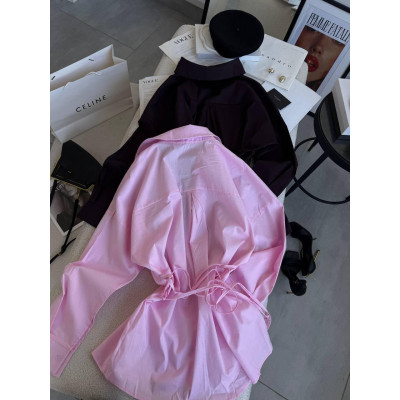 Подовжена сорочка з бавовни 1528-339: шоколад, білий, блакитний, рожевий - купити за найкращою ціною!