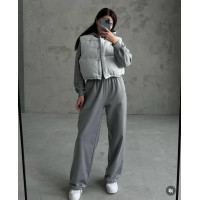 Костюм-трійка: спортивний костюм + жилетка Модель: 1554-1245 Колір: чорний, молоко, шоколад, сірий