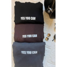 Боді «Yes you can» з джерсі з начосом Модель: 1432-227 Колір: чорний, графіт, шоколад