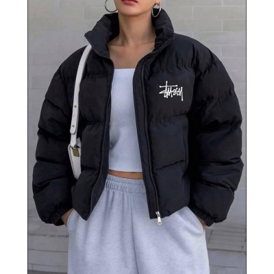 Ексклюзивний Дутий пуховик Street Style 1456-188 у чорному кольорі - модний образ для стильних енергійних активних осіб