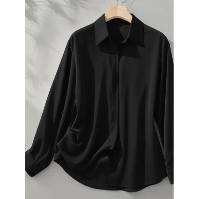 Елегантна сорочка з шовку Armani: модель 4941-1144, кольори сірий, чорний, синій, білий
