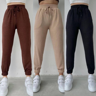 Ексклюзивні базові джогери з рубчика: модель 6220-1328, чорний, беж, шоколад
