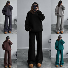 Теплий костюм oversize з трьохнитки на флісі Модель: 6220-1213 Колір: світло-сірий, темно-сірий, темно-зелений, шоколад, чорний