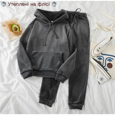 Утеплений костюм “Кенгуру” НОРМА 6220-1570 — теплий жіночий комплект у кольорах чорний, графіт, баклажан, темно-синій