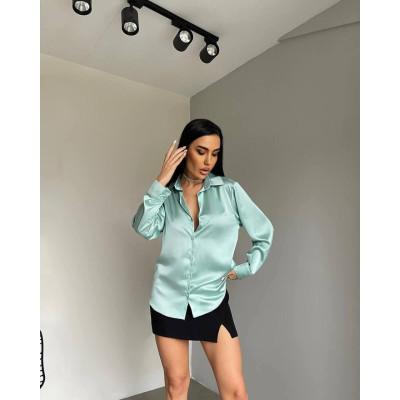 Елегантна сорочка oversize з шовку Армані 878-331: чорний, білий, сірий, оливка