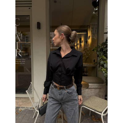 Елегантна Блуза Corset Bluze Модель 1545-326: чорний, бордо, білий, жовтий - вибір стильних кольорів!