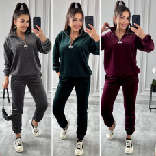 Костюм кофта і штани Матеріал: турецький велюр плюш Мод: 771-988 Кольори: графітовий, смарагд, бордо