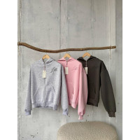 Худі Give All з вишивкою Модель: 1493-0811 Колір: меланж, рожевий, графіт
