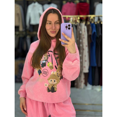 Ексклюзивний жіночий костюм Labubu з принтом 1550-F 721: бежевий, рожевий, графіт, сірий