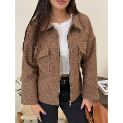 Бомбер жіночий в стилі Zara | Модель 6260-4209 | Кольори: сірий, чорний, шоколад, молочний, темний беж, пудра, світлий беж | Купуйте за вигідною ціною!