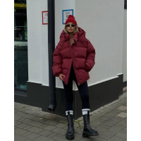 Куртка жіноча зимова з капюшоном Модель: 6260-1586 Колір: шоколад, бордо, чорний, графіт, червоний, пляшка, білий, малиновий