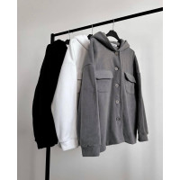 Сорочка жіноча тепла oversize Модель: 6260-4252 Колір: білий, сірий, чорний