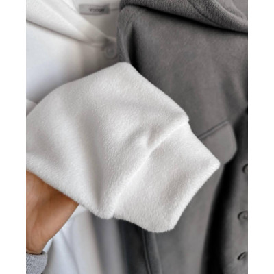 Сорочка жіноча тепла oversize 6260-4252: білий, сірий, чорний - модний вибір з комфортом!