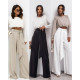 Брюки жіночі maxi oversize з костюмки (пасок у комплекті) Модель: 4663-7200 Колір: чорний, беж, молочний