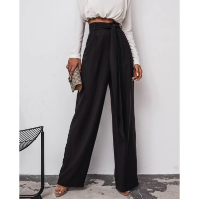 Жіночі брюки maxi oversize з костюмки. Пасок у комплекті. Колір: чорний, беж, молочний. Модель: 4663-7200. Купити стильні та комфортні брюки для вишуканих образів!