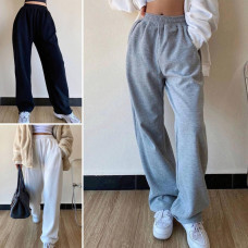 Штани жіночі прямі oversize на флісі Модель: 4663-093 Колір: чорний, графіт, білий, сірий