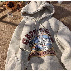 Худі Oversize Looney Tunes трьохнитка на флісі з принтом розмір: 42-48 Модель 1526-2326 колір меланж