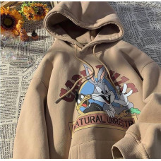 Худі Oversize Looney Tunes трьохнитка на флісі з принтом розмір: 42-48 Модель 1526-2326 колір бежевий