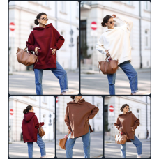 Стильне худі Oversize трьохнитка пеньок на флісі Модель: 1554-1560 Кольори: шоколад, молоко, марсал