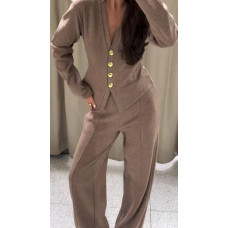 Костюм жіночий трикотажний у стилі ZARA Модель: 792-393 Колір: мокко, графіт, світлий беж