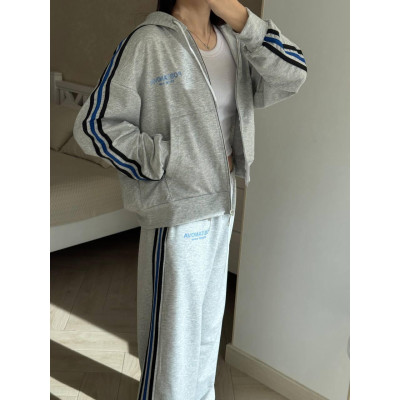 Купити стильний жіночий костюм турецької петлі 2-ка в кольорах: блакитний, рожевий, меланж (модель 817-253)