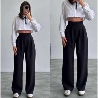 Брюки жіночі на липучці 817-016: стильні кольори чорного, графіту, шоколаду та бежу