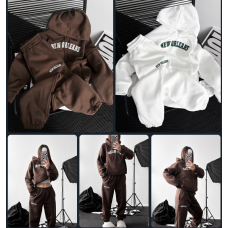 Костюм жіночий (oversize) Модель: 1456-149 Колір: шоколад, молоко