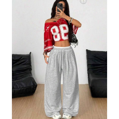 Жіночі oversize штани сірі — модель 1456-180, стильний вільний крій для щоденних образів