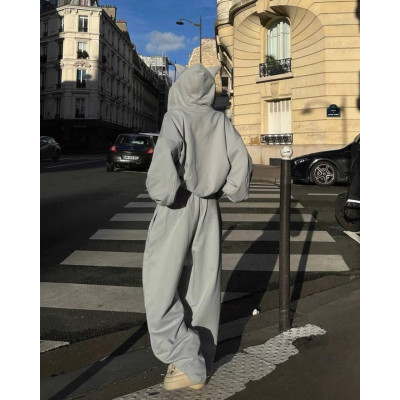 Чарівний жіночий костюм oversize у кольорі попелу модель 1456-184