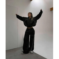Костюм жіночий oversize Модель: 847-1076 Колір: чорний, білий, рожевий