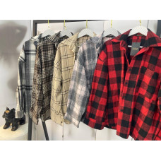 Сорочка жіноча oversize з байки Модель: 847-1042 Колір: бежевий, сірий, червоний, гусяча лапка, світло-сірий, світло-рожевий