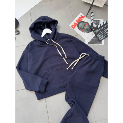 Чоловічий костюм з капюшоном полар фліс: модель 1483-05218 GR, кольори синій, чорний, шоколад, сірий - купити за найкращою ціною!