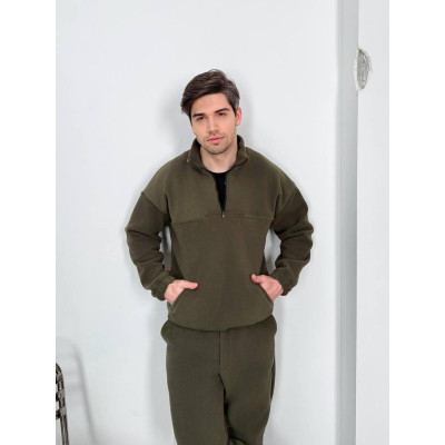 Новинка! Чоловічий двослойний флісовий костюм (Модель: 1483-05317 GR) - хакі, синій, чорний