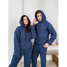 Костюм чоловічий з подвійним капюшоном фліс Модель: 1483-05318 GR Колір: хакі, синій, чорний