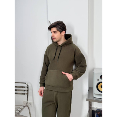 Чоловічий костюм з подвійним капюшоном: модель 1483-05318 GR, хакі, синій, чорний