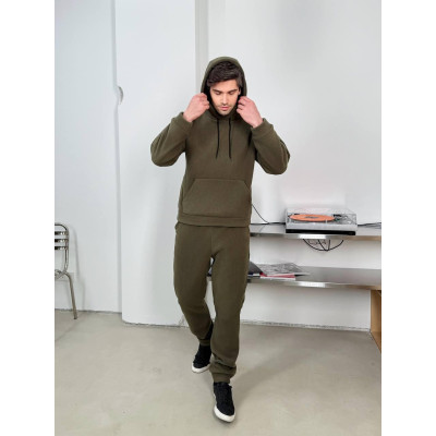 Чоловічий костюм з подвійним капюшоном: модель 1483-05318 GR, хакі, синій, чорний