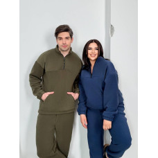 Костюм жіночий двошаровий фліс Модель: 1483-05316 GR Колір: хакі, синій, чорний