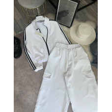 Костюм жіночий костюмна тканина Модель: 1483-05114 GR Колір: білий, пудра, чорний, голубий
