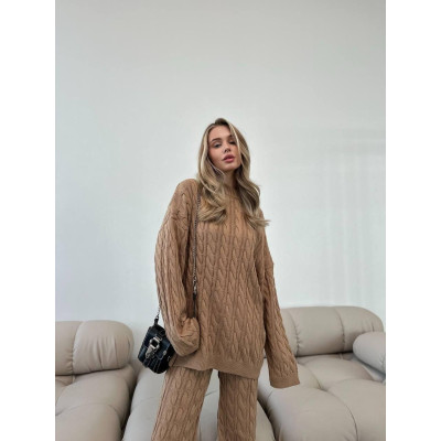 Елегантний та комфортний жіночий трікотажний костюм oversize модель 1553-8004 - ідеальний вибір для стильних образів!